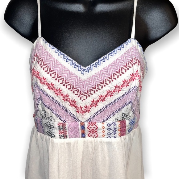 SALE!! Flying Tomato Boho Printed Lace Babydoll Dress Size Small - Picture 3 of 9